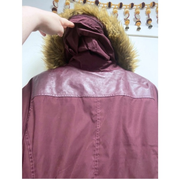 Torrid Parka Coat Plus Size Winter Jacket Purple 3/4Length Drawstring Waist Hood - Picture 4 of 7